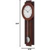 Bulova C3383 Avent Wall Clock | Two-Tone Wooden Case with Slow-Swing Pendulum | Arabic Numerals | Personalization Plate | 23.5″ Height