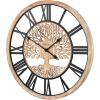 Bulova C3393 Tree of Life Wall Clock | Elegant 26.75″ Oversize Round Decorative Timepiece with Natural Grain Design | Perfect for Home, Office, or Gift Giving