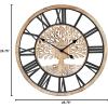 Bulova C3393 Tree of Life Wall Clock | Elegant 26.75″ Oversize Round Decorative Timepiece with Natural Grain Design | Perfect for Home, Office, or Gift Giving