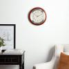 Bulova C4228 Reedham Wall Clock, 14″ Diameter, Walnut