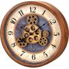 Bulova C4835 Gears in Motion Wall Clock, 12.8, Brown Cherry