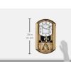 Bulova C4900 Golden Music Wall Clock | Gold-Tone Case with Rotating Crystal Pendulum | 12 Melodies | Adjustable Volume | Night Shutoff