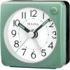 Bulova Clocks B1874, Ultra Small Travel Alarm with Snooze and Light, No Ticking, Verde,Green