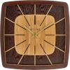Bulova Clocks C4382 Darien 15.75” Mid-Century Wall Clock – Solid Hardwood Espresso Frame, Retro Wooden Dial, Radiating Hour Markers, Accurate Quartz Movement