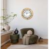Bulova Le Brasserie Wall Clock C3396 | 27″ Solid Hardwood Frame with Aged Parchment-Style Dial | Quartz Movement | Battery Operated | Vintage-Inspired Oversized Design