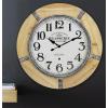 Bulova Le Brasserie Wall Clock C3396 | 27″ Solid Hardwood Frame with Aged Parchment-Style Dial | Quartz Movement | Battery Operated | Vintage-Inspired Oversized Design
