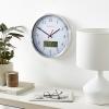 Bulova Manager Wall Clock C4810 | 14″ Brushed Aluminum Industrial Frame with Digital Date & Temperature Display | Silent Sweep Quartz Movement | Battery Operated | Office & Home Décor