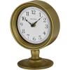 Bulova Monitor Table Clock B8904 | 8.2″ Matte Bronze Metal Case with Parchment-Style Dial | Quartz Movement | Battery Operated | Classic Desktop Accent Design