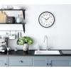 Bulova Precision Connect Wall Clock C5000, 12.5″ | Black and White | Accurate Timekeeping | Modern Design | Battery Operated | WiFi Enabled
