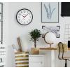 Bulova Precision Connect Wall Clock C5000, 12.5″ | Black and White | Accurate Timekeeping | Modern Design | Battery Operated | WiFi Enabled