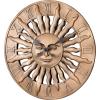 Bulova Sunrise Wall Clock C4860 | 14.3″ 3D Sunburst Resin Design with Roman Numerals | Silent Quartz Movement | Battery Operated | Indoor/Outdoor Décor