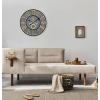 Bulova Timepiece Gear Wall Clock C4347 | 20″ Ash Veneer Frame with Gold Roman Numerals | Quartz Movement | Battery Operated | Industrial-Inspired Design
