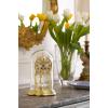 Bulova Tristan I Desk and Table Clock | Model B8818 | Polished Brass Finish | Polished Metal Base | Floating Dial | Roman Numerals | Elegant Pendulum Design