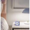 Bulova Violet Travel Alarm Clock B1876 | Compact Design with Lighted Dial & Silent Sweep | Quartz Movement | Battery Operated | Ascending Beep Alarm for Home or Travel
