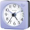 Bulova Violet Travel Alarm Clock B1876 | Compact Design with Lighted Dial & Silent Sweep | Quartz Movement | Battery Operated | Ascending Beep Alarm for Home or Travel