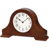 Bulova B1931 Sturbridge Brown Cherry Hardwood Tambour Shape Decorative Mantel and Table Top Clock with Cream Dial and Metal Spade Hands