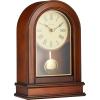 imageBulova B7467 Hardwick Mantel Clock  Traditional Hardwood Case with Walnut Finish  Roman Numerals  Elegant Timepiece for Home or OfficeWalnut Brown