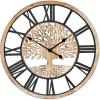 Bulova C3393 Tree of Life Wall Clock | Elegant 26.75″ Oversize Round Decorative Timepiece with Natural Grain Design | Perfect for Home, Office, or Gift Giving