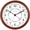 Bulova Daily Wall Clock, Model C4804 | Brown Cherry Finish | Modern Design | Large Easy-to-Read Numerals | Quartz Movement | Battery Operated