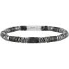 Bulova Jewelry Men’s Classic Cylinder Shaped Labradorite and Wavy Stacked Hematite Beaded Bracelet, Length 8.5″ Style:BVB1026-WSBF