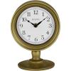 Bulova Monitor Table Clock B8904 | 8.2″ Matte Bronze Metal Case with Parchment-Style Dial | Quartz Movement | Battery Operated | Classic Desktop Accent Design
