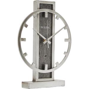 Bulova B1864 Streak Tabletop Clock, Aged Silver-Tone 2.63 x 12 x 16