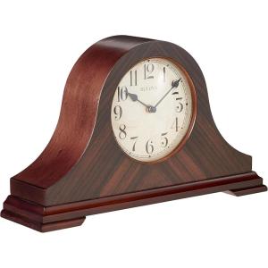 Bulova Norwalk Mantel Clock, Model B1515 | Elegant Design | Walnut Finish | Quartz Movement | Decorative Dial | Battery Operated