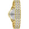 Bulova Ladies’ Crystal Octava Gold Stainless Steel 3-Hand Quartz Watch, Crystal Bezel and Dial Style: 98L302