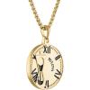 Bulova Jewelry Men’s Chronos; God of Time 14K Gold Plated Sterling Silver Pendant and Rounded Box Link Chain Necklace,Length 24-26″ Style:BVP1030-YSAA