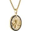 Bulova Jewelry Men’s Chronos; God of Time 14K Gold Plated Sterling Silver Pendant and Rounded Box Link Chain Necklace,Length 24-26″ Style:BVP1030-YSAA