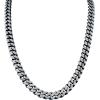 Bulova Men’s Jewelry Classic Dual Surface Blue IP and Brushed Stainless Steel Curb Chain Neclace and Bracelet Set Style: BVS1000-SLSTNA