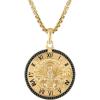 Bulova Jewelry Men’s Chronos; God of Time 14K Gold Plated Sterling Silver Pendant and Rounded Box Link Chain Necklace,Length 24-26″ Style:BVP1030-YSAA