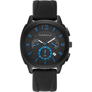 Caravelle by Bulova Sport Chronograph Mens Watch, Stainless Steel with Black Silicone Strap, Black (Model: 45B159)