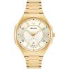 Bulova Ladies Curv Quartz Diamond Stainless Steel Bracelet Watch(Gold-Tone/Silver-White dial)