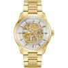 Bulova Men’s Automatic Sutton Watch, Gold-Tone Stainless Steel Case & Silver-White Dial (Style: 97A201)