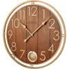 Bulova Panel Time Oversize Wall Clock, 30″, Warm Cherry and Soft Bronze, C4806