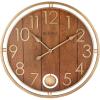 Bulova Panel Time Oversize Wall Clock, 30″, Warm Cherry and Soft Bronze, C4806