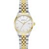 Caravelle Ladies Quartz Dress Watch, 28mm Stainless Steel Case(Two-Tone & Silver-White Dial)
