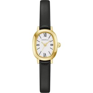 Caravelle Ladies Quartz Dress(Gold-Tone & Black Strap)