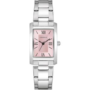 Caravelle by Bulova Ladies’ Dress 3-Hand Quartz Watch, Rectangle Case, Roman Numeral, Curved Mineral