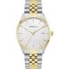 Caravelle Men’s Quartz Dress Watch, 39mm Stainless Steel Case(Two-Tone & Silver-White Dial)