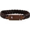 imageBulova Mens Jewelry Bracelet Brown Braided Leather Signature Tuning Fork Logo Length 8 Style BVB1131BRSTNA8