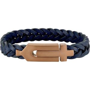 Bulova Men’s Jewelry Bracelet Navy Blue Braided Leather bracelet, Signature Tuning Fork Logo, Length 8″ Style: BVB1131-G5STNA8