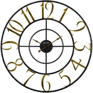 Bulova C4857 Colossus Wall Clock, Weathered Brown