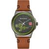 Bulova Men’s Automatic Frank Lloyd Wright ‘Toufic H. Kalil House’, Ion-Plated Stainless Steel Case with Leather Strap, Special Patterned Dial & Exhibition Case Back (Style: 98A330)