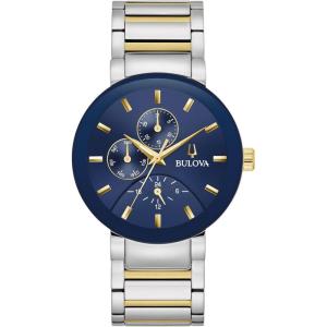 Bulova Men’s Quartz Modern Bulova Ion-Plated Two-Tone Stainless Steel(Blue & Gold-Tone Dial)