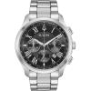 Bulova Men’s Classic Wilton 3-Hand Chronograph, Luminous Hands, Roman Numeral Markers Domed Mineral Crystal, 43mm, Stainless Steel/Black Dial