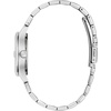 Caravelle by Bulova Ladies’ Classic Dress Coin-Edge 3-Hand Day-Date Quartz Watch(Silver/Turquoise)