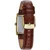 Caravelle by Bulova Ladies’ Dress 3-Hand Quartz Watch, Rectangle Case, Roman Numeral, Curved Mineral(Brown Strap/Gold Tone)