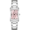 Caravelle by Bulova Ladies’ Dress 3-Hand Quartz Watch, Rectangle Case, Roman Numeral, Curved Mineral(Pink)